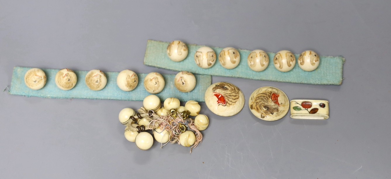 A group of Japanese ivory buttons, early 20th century etc